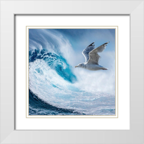 Big Wave White Modern Wood Framed Art Print with Double Matting by Phillip, Jamie