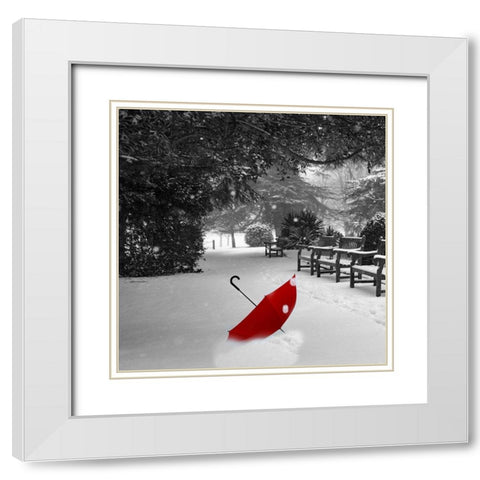 Red Snow White Modern Wood Framed Art Print with Double Matting by Phillip, Jamie
