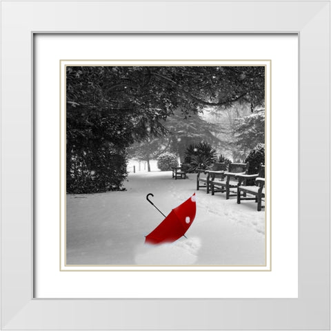 Red Snow White Modern Wood Framed Art Print with Double Matting by Phillip, Jamie