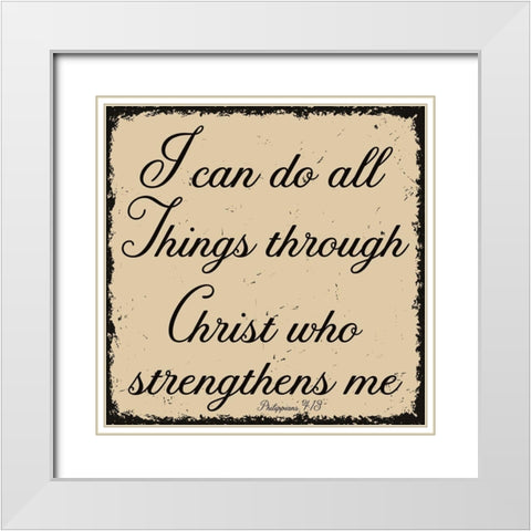 I Can Do All Things White Modern Wood Framed Art Print with Double Matting by Phillip, Jamie