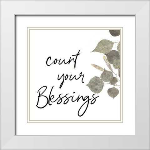 Blessings White Modern Wood Framed Art Print with Double Matting by Phillip, Jamie