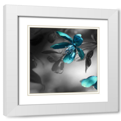 Teal White Modern Wood Framed Art Print with Double Matting by Phillip, Jamie