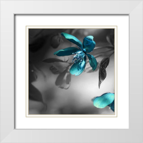 Teal White Modern Wood Framed Art Print with Double Matting by Phillip, Jamie