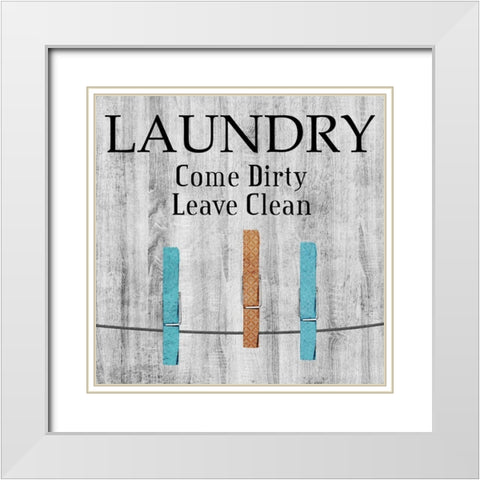 Laundry White Modern Wood Framed Art Print with Double Matting by Phillip, Jamie