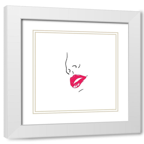 Facial 2 White Modern Wood Framed Art Print with Double Matting by Phillip, Jamie