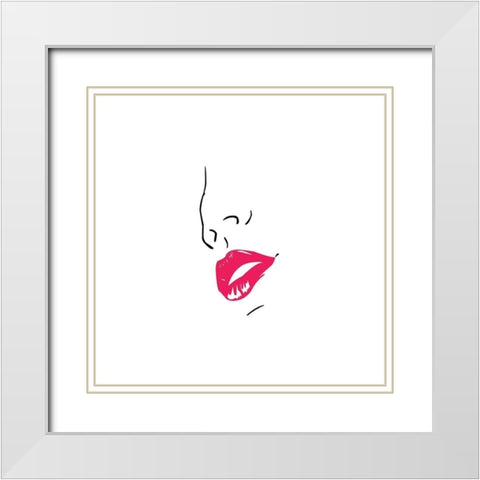 Facial 2 White Modern Wood Framed Art Print with Double Matting by Phillip, Jamie