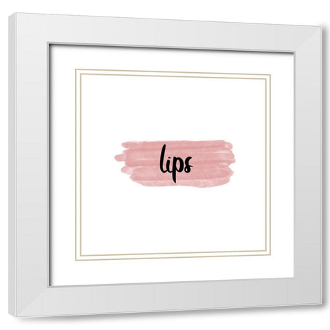 Lips White Modern Wood Framed Art Print with Double Matting by Phillip, Jamie