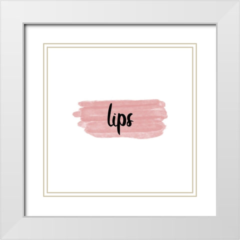 Lips White Modern Wood Framed Art Print with Double Matting by Phillip, Jamie