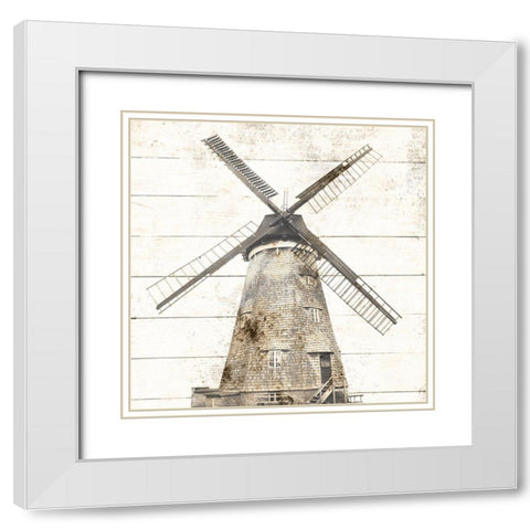 Wind Mill White Modern Wood Framed Art Print with Double Matting by Phillip, Jamie