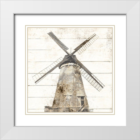 Wind Mill White Modern Wood Framed Art Print with Double Matting by Phillip, Jamie