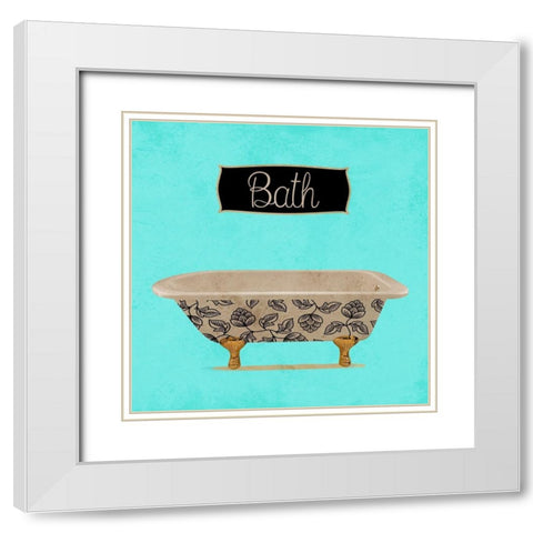 Bath 2 White Modern Wood Framed Art Print with Double Matting by Phillip, Jamie