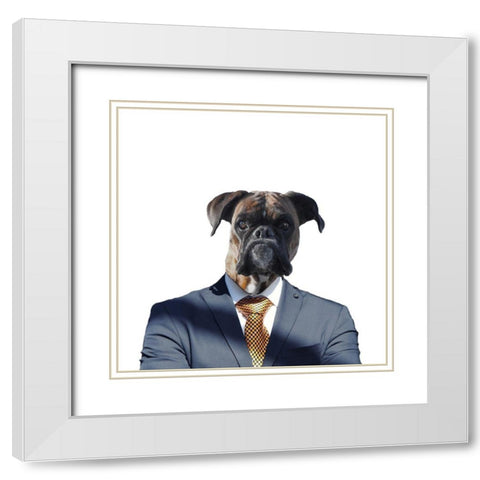 Ruff Top White Modern Wood Framed Art Print with Double Matting by Phillip, Jamie