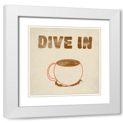 Coffee Dive White Modern Wood Framed Art Print with Double Matting by Phillip, Jamie