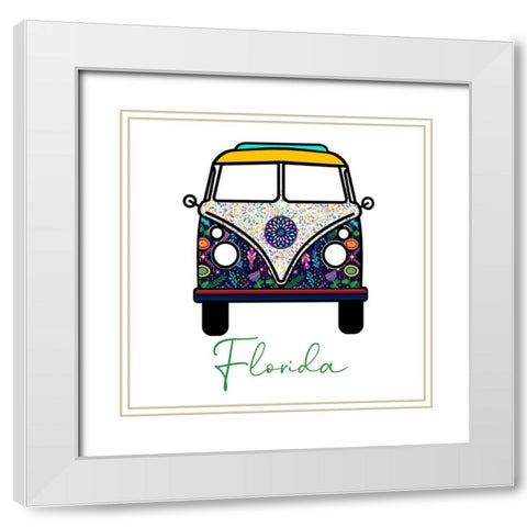 Florida White Modern Wood Framed Art Print with Double Matting by Phillip, Jamie