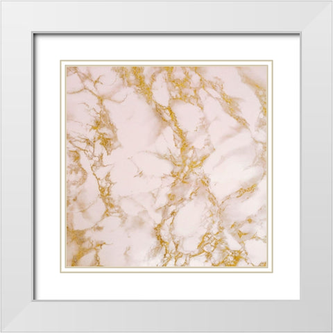 Golden Marble White Modern Wood Framed Art Print with Double Matting by Phillip, Jamie