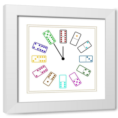 Dominos 2 White Modern Wood Framed Art Print with Double Matting by Phillip, Jamie