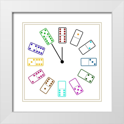 Dominos 2 White Modern Wood Framed Art Print with Double Matting by Phillip, Jamie