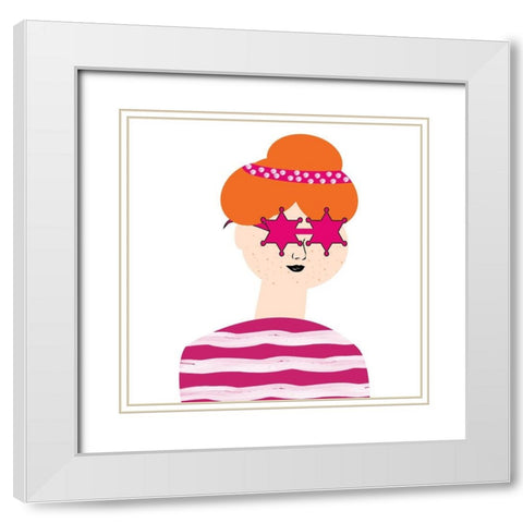 Girly 1 White Modern Wood Framed Art Print with Double Matting by Phillip, Jamie
