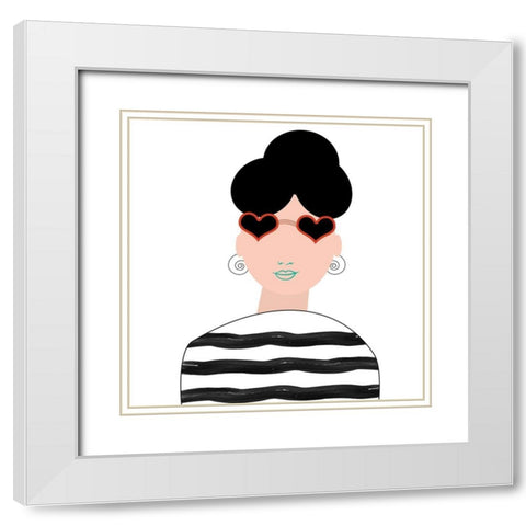 Girly 2 White Modern Wood Framed Art Print with Double Matting by Phillip, Jamie