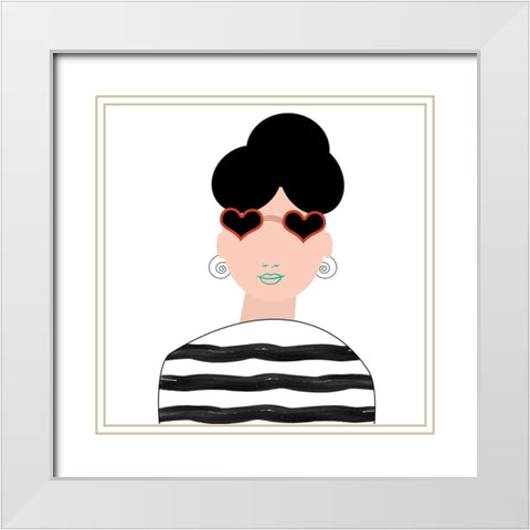 Girly 2 White Modern Wood Framed Art Print with Double Matting by Phillip, Jamie