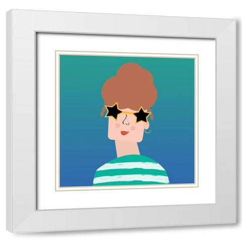 Girly 3 White Modern Wood Framed Art Print with Double Matting by Phillip, Jamie
