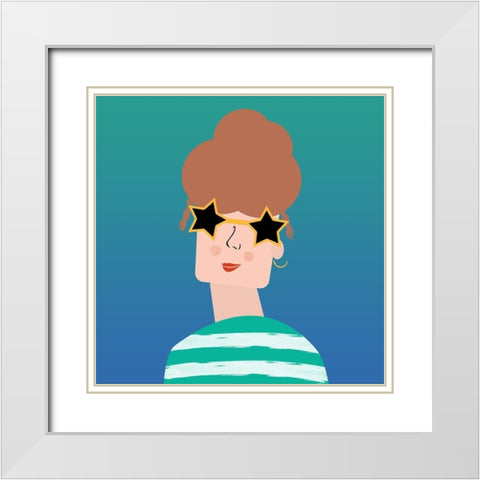 Girly 3 White Modern Wood Framed Art Print with Double Matting by Phillip, Jamie