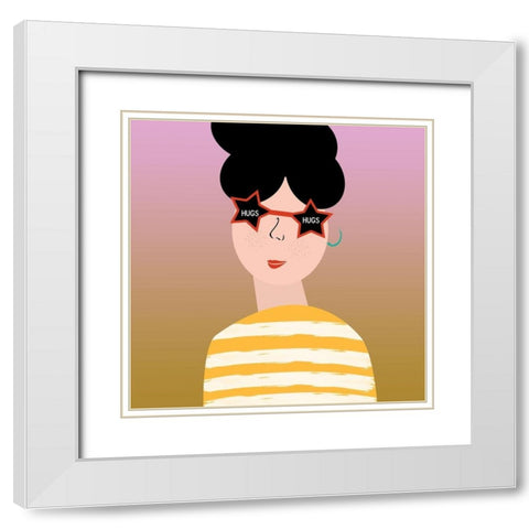 Girly 4 White Modern Wood Framed Art Print with Double Matting by Phillip, Jamie
