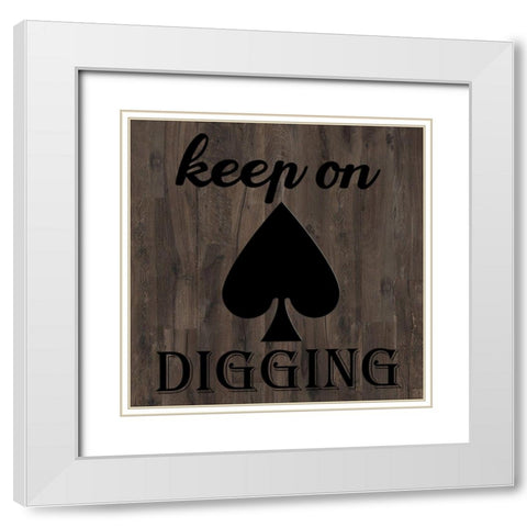 Playing Card Spade White Modern Wood Framed Art Print with Double Matting by Phillip, Jamie