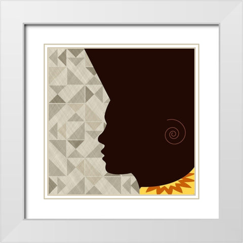 African Man White Modern Wood Framed Art Print with Double Matting by Phillip, Jamie