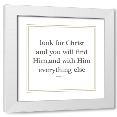 Matthew 7-7 White Modern Wood Framed Art Print with Double Matting by Phillip, Jamie
