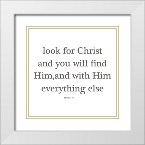 Matthew 7-7 White Modern Wood Framed Art Print with Double Matting by Phillip, Jamie