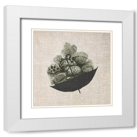 Coastal Umbrella White Modern Wood Framed Art Print with Double Matting by Phillip, Jamie