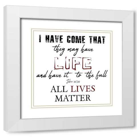 Scripture BLM White Modern Wood Framed Art Print with Double Matting by Phillip, Jamie
