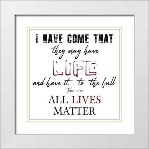 Scripture BLM White Modern Wood Framed Art Print with Double Matting by Phillip, Jamie