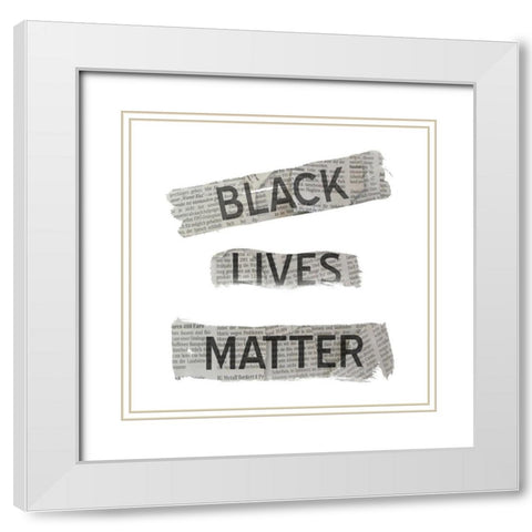 Black Lives White Modern Wood Framed Art Print with Double Matting by Phillip, Jamie