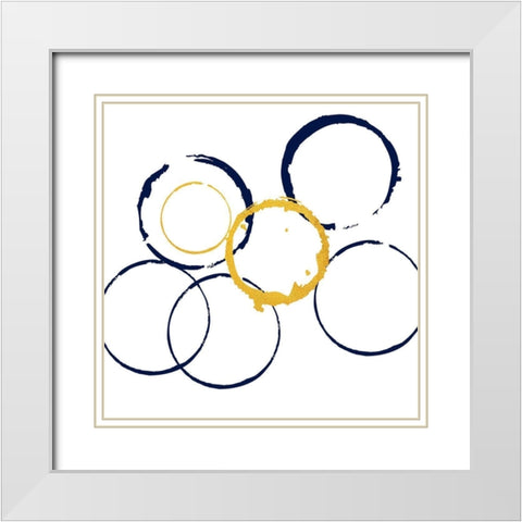 Circles Of Gold White Modern Wood Framed Art Print with Double Matting by Phillip, Jamie