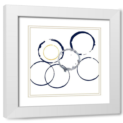 Circles  White Modern Wood Framed Art Print with Double Matting by Phillip, Jamie
