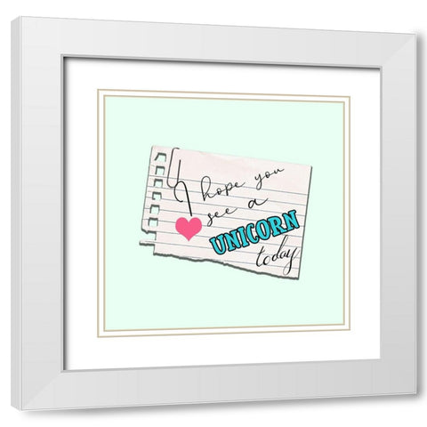 Unicorn White Modern Wood Framed Art Print with Double Matting by Phillip, Jamie