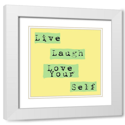 Love White Modern Wood Framed Art Print with Double Matting by Phillip, Jamie