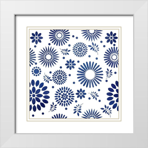 Botanical Indigo White Modern Wood Framed Art Print with Double Matting by Phillip, Jamie