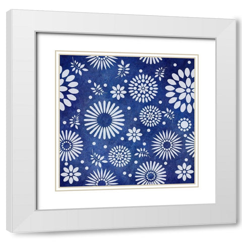 Botanical Indigo 2 White Modern Wood Framed Art Print with Double Matting by Phillip, Jamie