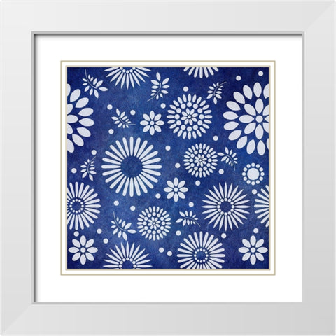 Botanical Indigo 2 White Modern Wood Framed Art Print with Double Matting by Phillip, Jamie
