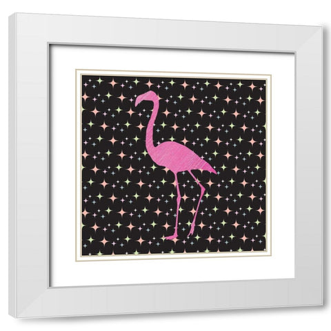 Flamingo Dress White Modern Wood Framed Art Print with Double Matting by Phillip, Jamie