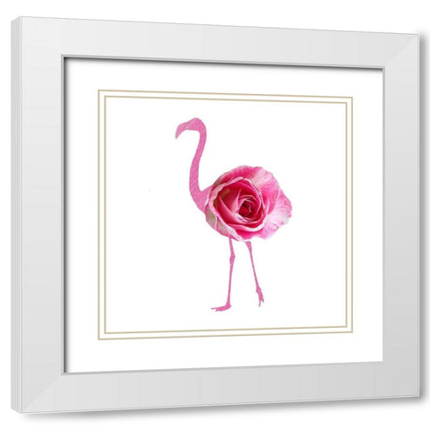 Flamingo Dress 2 White Modern Wood Framed Art Print with Double Matting by Phillip, Jamie
