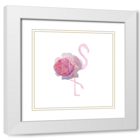 Flamingo Dress 3 White Modern Wood Framed Art Print with Double Matting by Phillip, Jamie