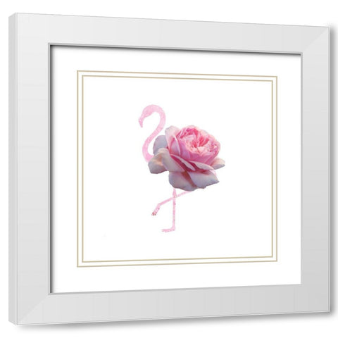 Flamingo Dress 7 White Modern Wood Framed Art Print with Double Matting by Phillip, Jamie