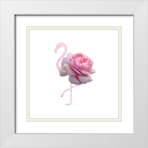 Flamingo Dress 7 White Modern Wood Framed Art Print with Double Matting by Phillip, Jamie