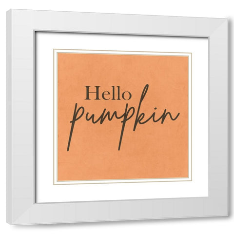 Pumpkin White Modern Wood Framed Art Print with Double Matting by Phillip, Jamie