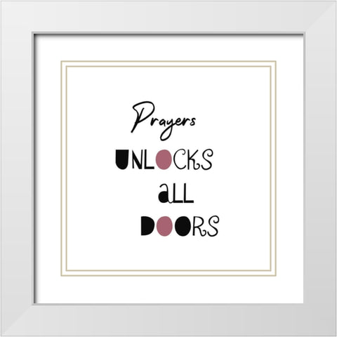 Pray White Modern Wood Framed Art Print with Double Matting by Phillip, Jamie