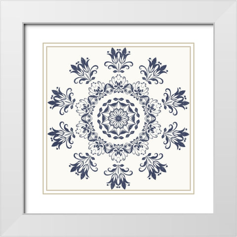 Mandala 1 White Modern Wood Framed Art Print with Double Matting by Phillip, Jamie